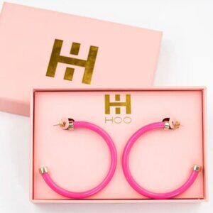 Hoo Hoops "Bubble Gum"  2-Inch Acrylic Hoop Earrings (Hypoallergenic)